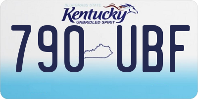 KY license plate 790UBF