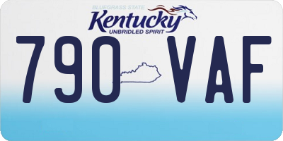 KY license plate 790VAF