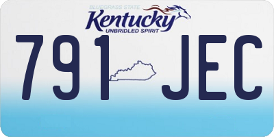KY license plate 791JEC