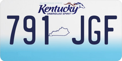 KY license plate 791JGF