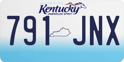 KY license plate 791JNX