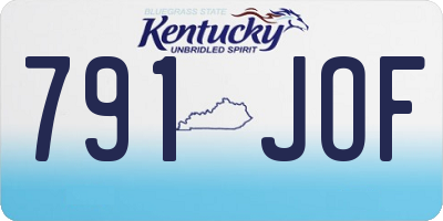 KY license plate 791JOF