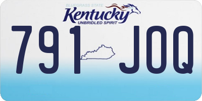 KY license plate 791JOQ