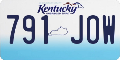 KY license plate 791JOW