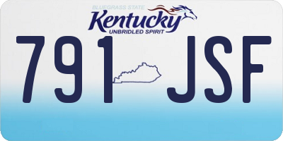 KY license plate 791JSF