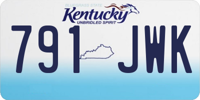 KY license plate 791JWK