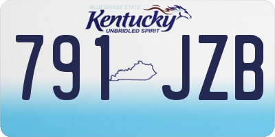 KY license plate 791JZB