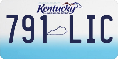 KY license plate 791LIC