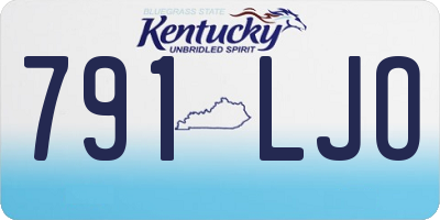 KY license plate 791LJO