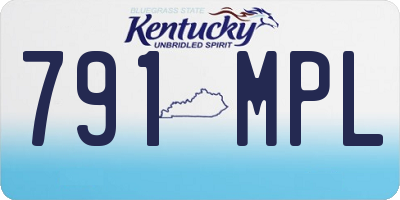 KY license plate 791MPL