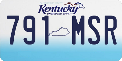 KY license plate 791MSR