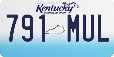 KY license plate 791MUL