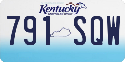 KY license plate 791SQW