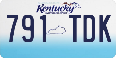 KY license plate 791TDK