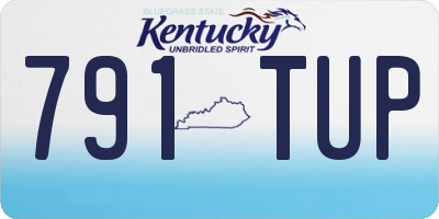 KY license plate 791TUP