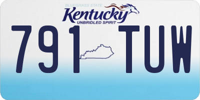 KY license plate 791TUW