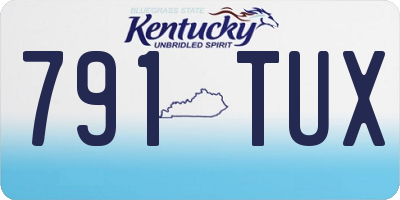 KY license plate 791TUX