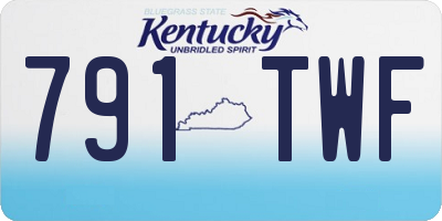 KY license plate 791TWF