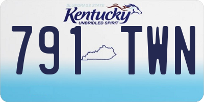 KY license plate 791TWN