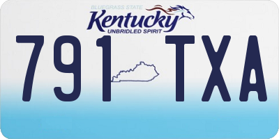 KY license plate 791TXA