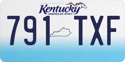 KY license plate 791TXF