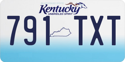 KY license plate 791TXT