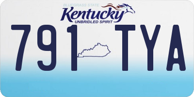 KY license plate 791TYA