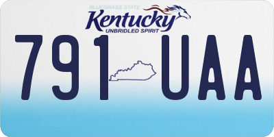 KY license plate 791UAA
