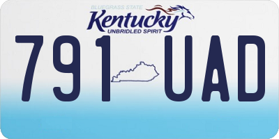 KY license plate 791UAD
