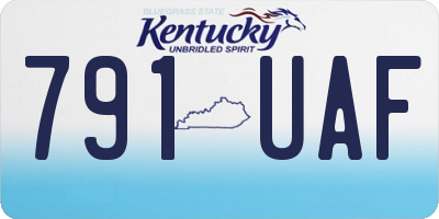 KY license plate 791UAF
