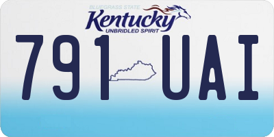 KY license plate 791UAI