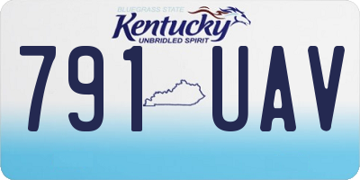 KY license plate 791UAV