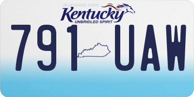 KY license plate 791UAW