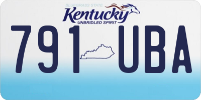 KY license plate 791UBA