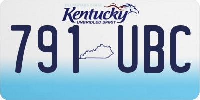 KY license plate 791UBC