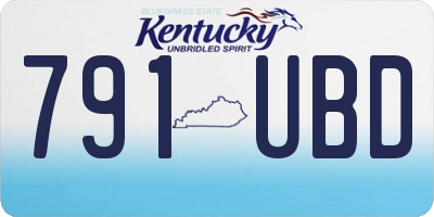 KY license plate 791UBD