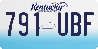 KY license plate 791UBF