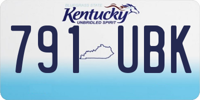 KY license plate 791UBK
