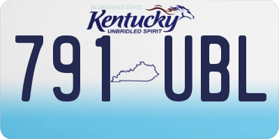 KY license plate 791UBL