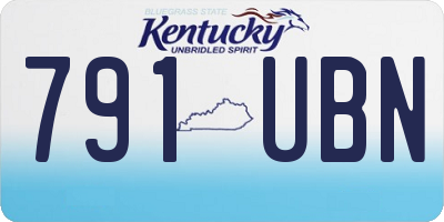 KY license plate 791UBN