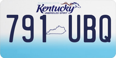 KY license plate 791UBQ