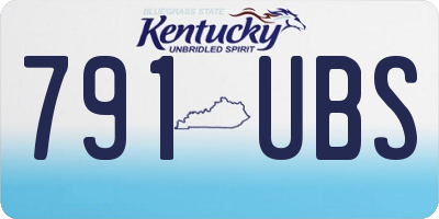 KY license plate 791UBS