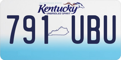 KY license plate 791UBU