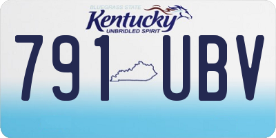 KY license plate 791UBV