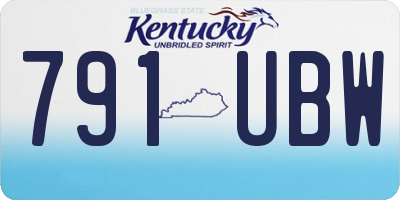 KY license plate 791UBW