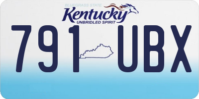 KY license plate 791UBX