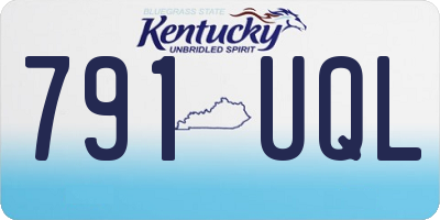 KY license plate 791UQL