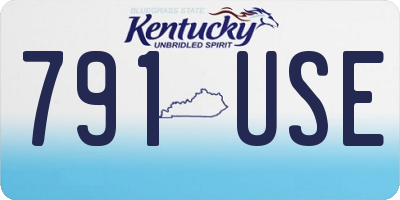 KY license plate 791USE
