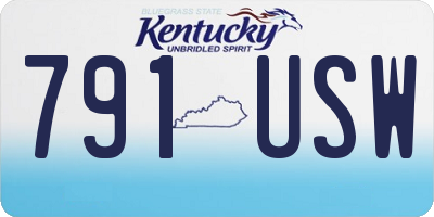 KY license plate 791USW