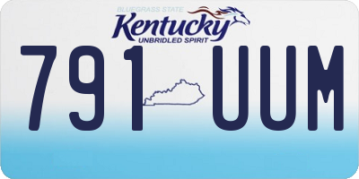 KY license plate 791UUM